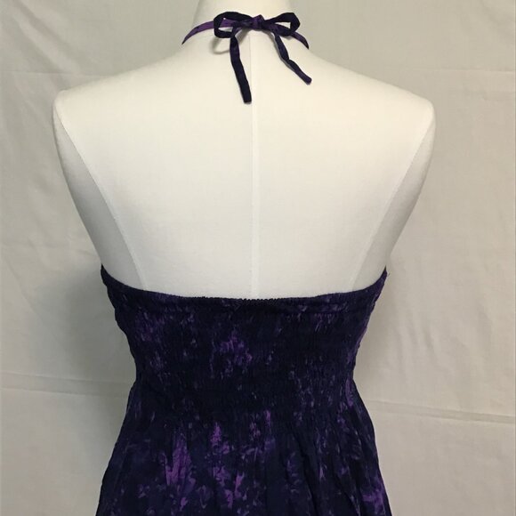 NaPua Honolulu Collection Purple Floral Halter Tie Dress Size M - Picture 5 of 11